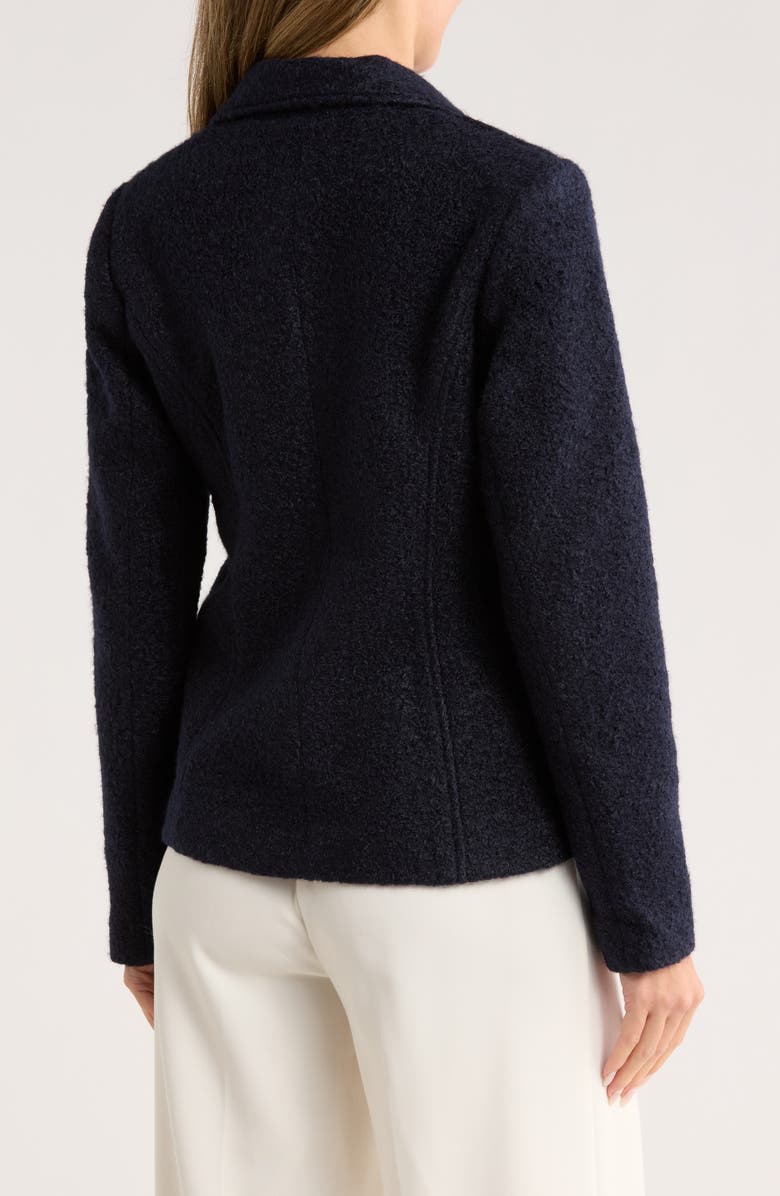 Amanda & Chelsea Notch Lapel Bouclé Blazer, Alternate, color, Navy