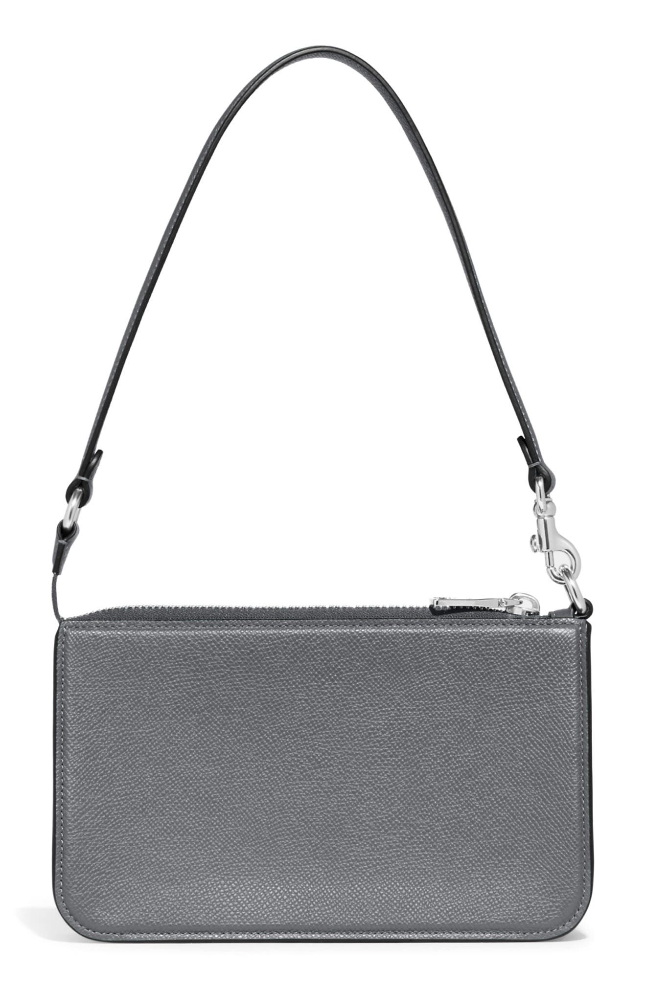 Crossgrain Leather Convertible Shoulder Bag, Alternate, color, GREY BLUE