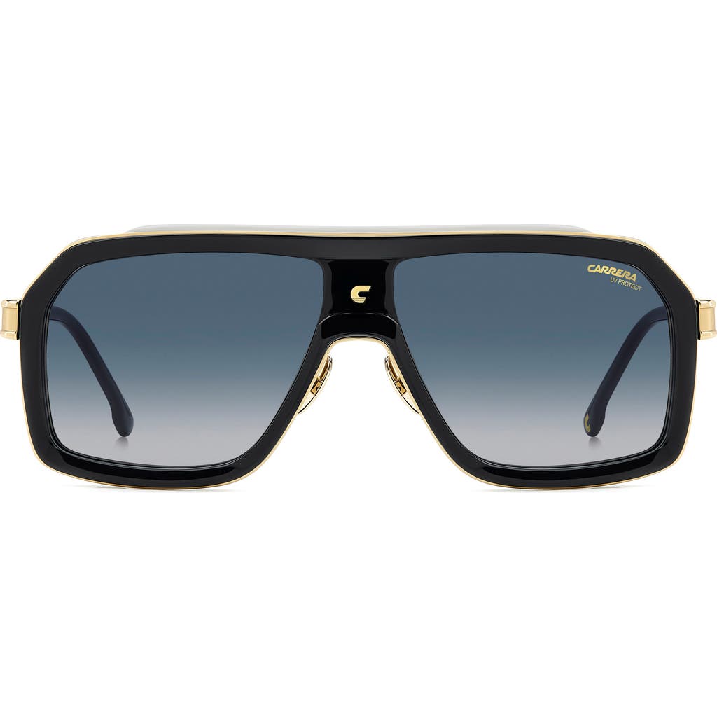 Carrera Eyewear 60mm Gradient Rectangular Sunglasses In Black White/dark Blue