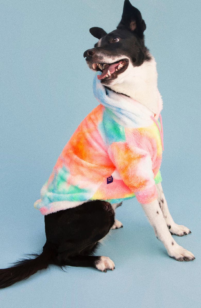 Little Beast Tie Dye Fleece Pet Hoodie, Alternate, color,