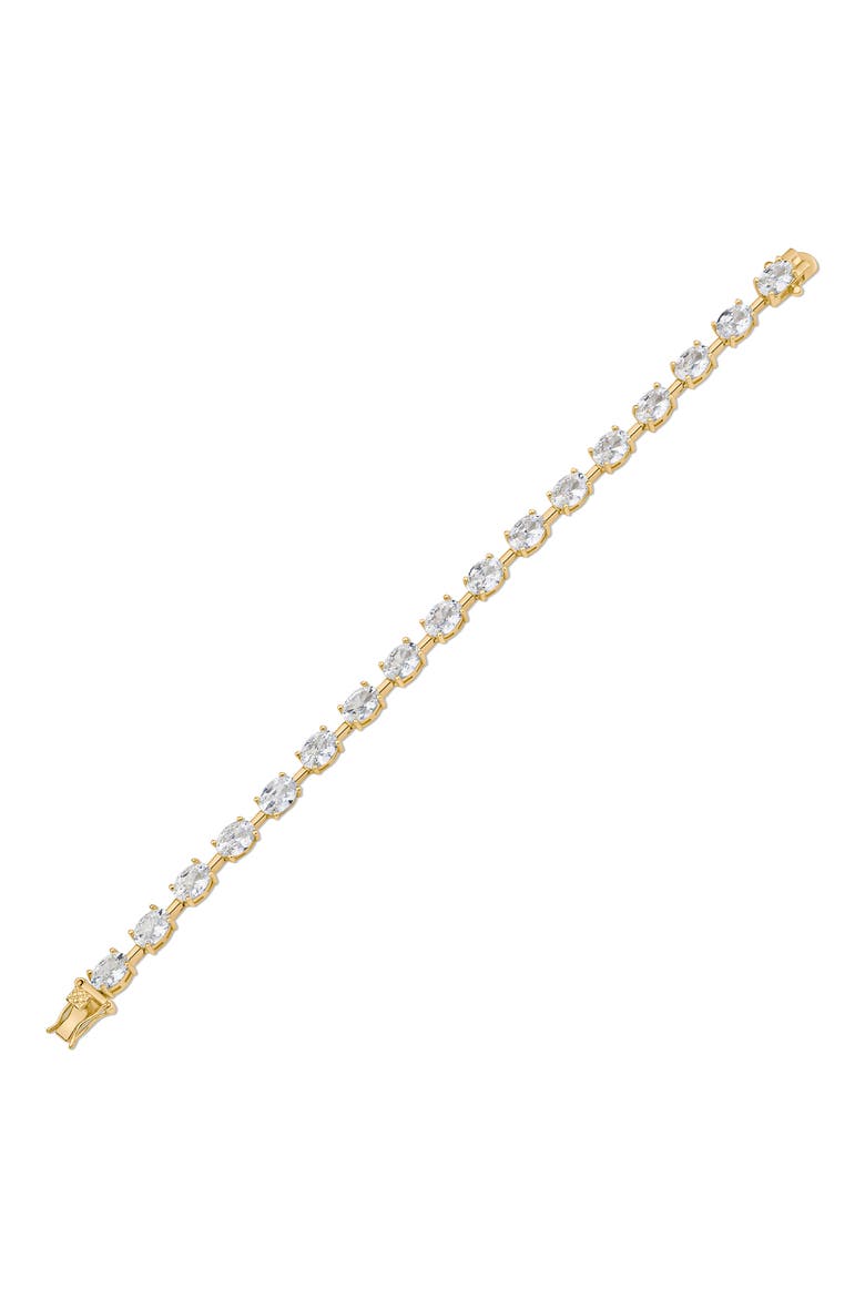 Oval Cubic Zirconia Tennis Bracelet, Main, color, CLEAR GOLD