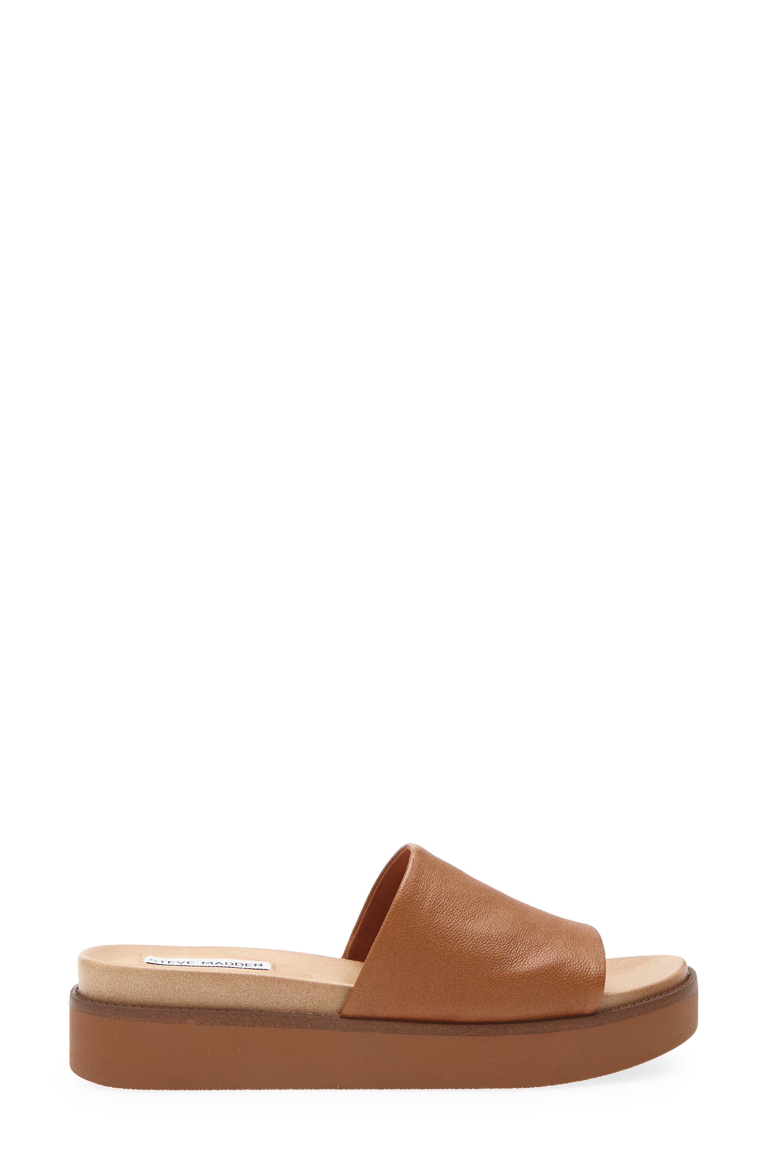 Robyn Platform Slide Sandal, Alternate, color, COGNAC LEATHER