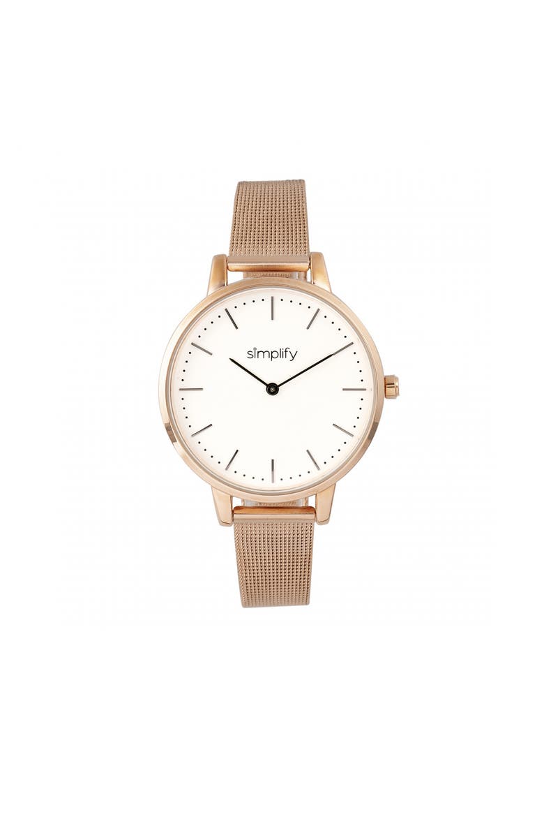 The 5800 Mesh Bracelet Watch, Main, color, Rose Gold/White