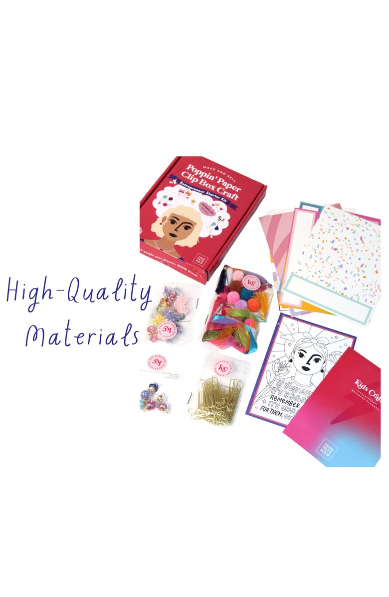 Kids Crafts Make and Sell Poppin' Paper Clips Craft Kit, Alternate, color, 