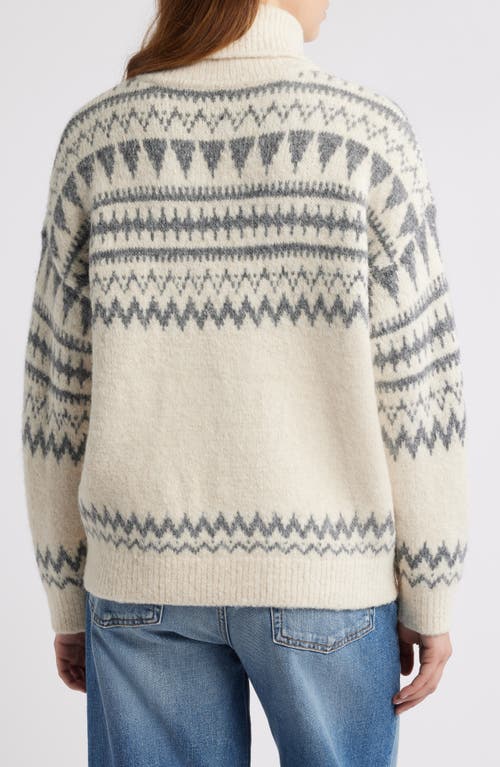 Astr The Label Fair Isle Turtleneck Relaxed Fit Sweater
