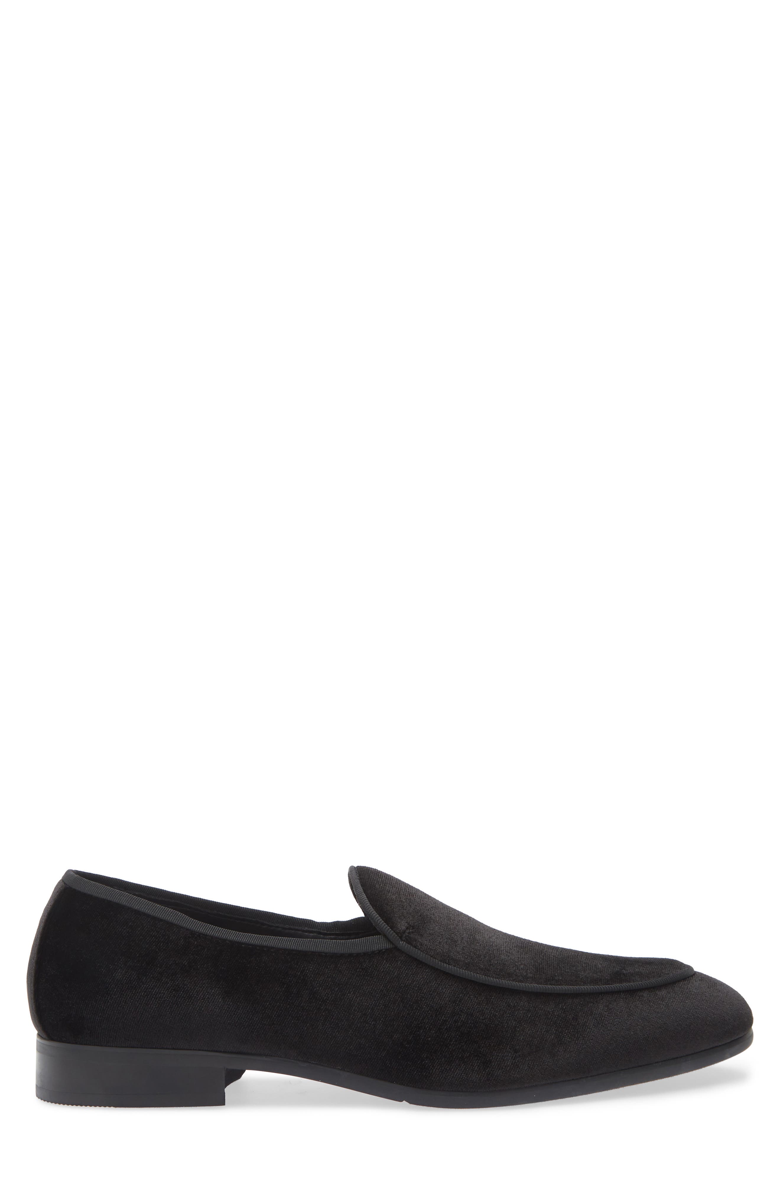Nordstrom Victor Velvet Loafer, Alternate, color, Black Velvet