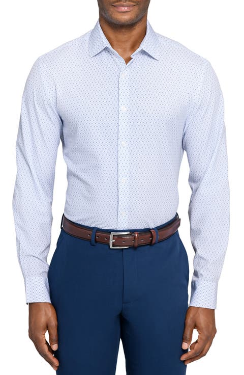 Slim Fit Duo Geo Print Performance Dress Shirt (Regular & Big)
