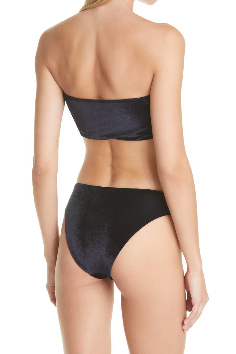 Logo Embossed Two-Piece Swimsuit, Alternate, color, BLACK
