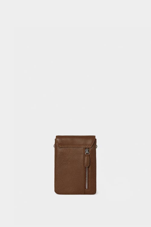 Osprey London The Madison Leather Phone Bag In Brown