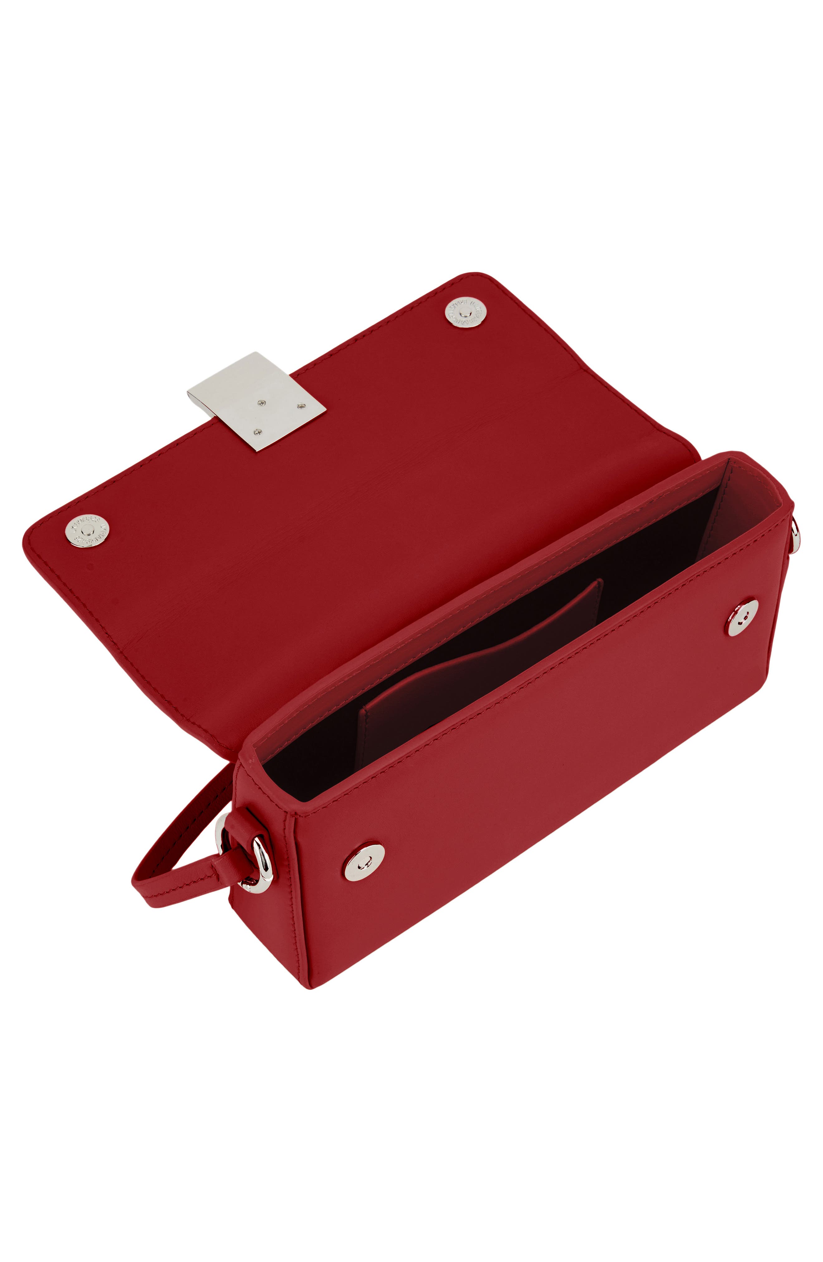 Micro Mary Soft Leather Crossbody Bag, Alternate, color, RED