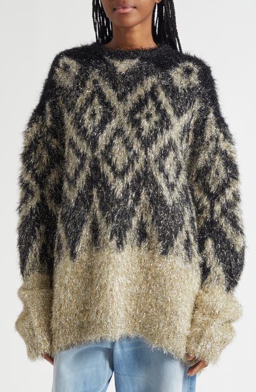 Acne Studios Kinai Metallic Tinsel Fair Isle Sweater In Multi