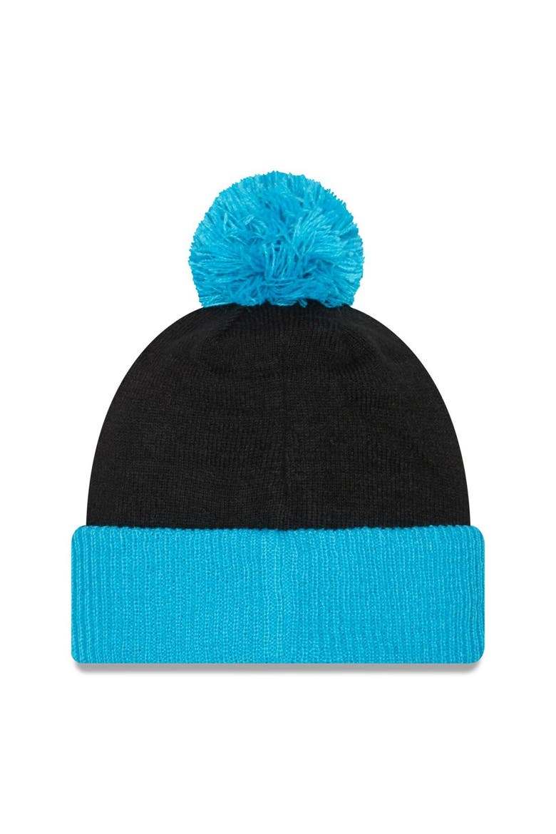 Men's New Era Black Charlotte FC Confident Cuffed Pom Knit Hat, Alternate, color, Black