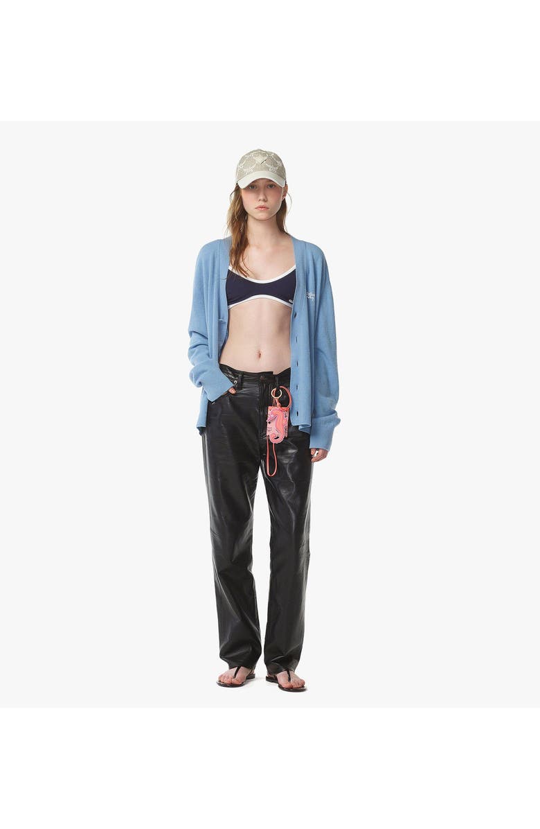 MCM Laurel Cardigan in Wool and Recycled Cashmere, Alternate, color, Blue