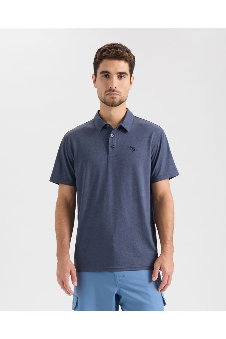 Outrigger Short Sleeve Polo, Main, color, Navy Heather