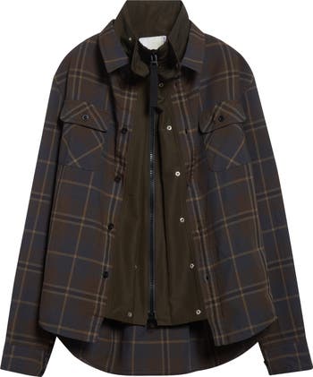 Sacai Plaid Shirt Jacket | Nordstrom