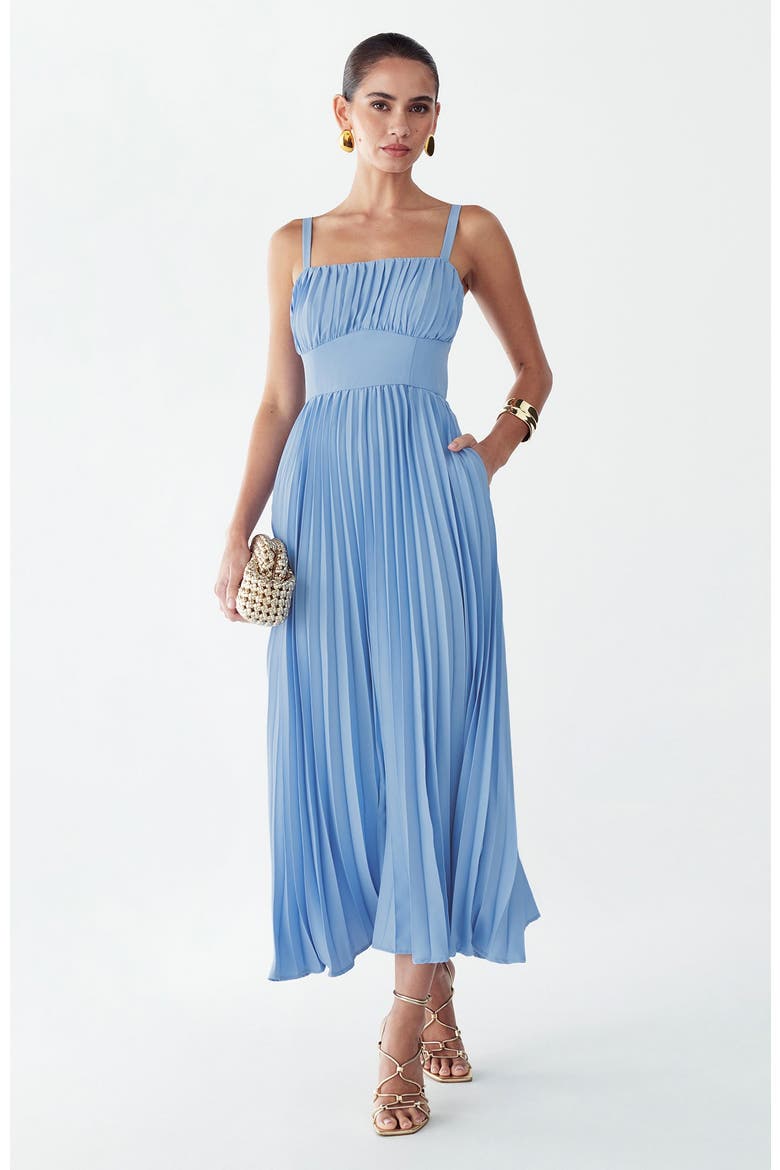 Lucie Midi Dress, Alternate, color, Cornflower Blue