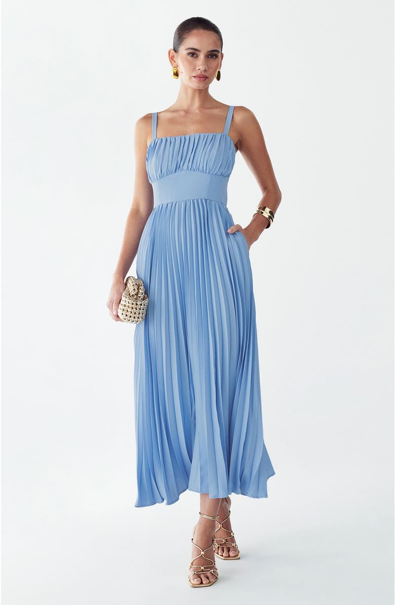 WILLA Lucie Midi Dress, Alternate, color, Cornflower Blue