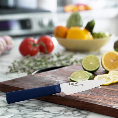 Kyocera Innovationwhite 3-inch Ceramic Paring Knife, White Blade In Blue