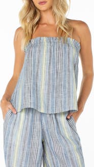 Roxy Offshore Stripe Strapless Cotton Top