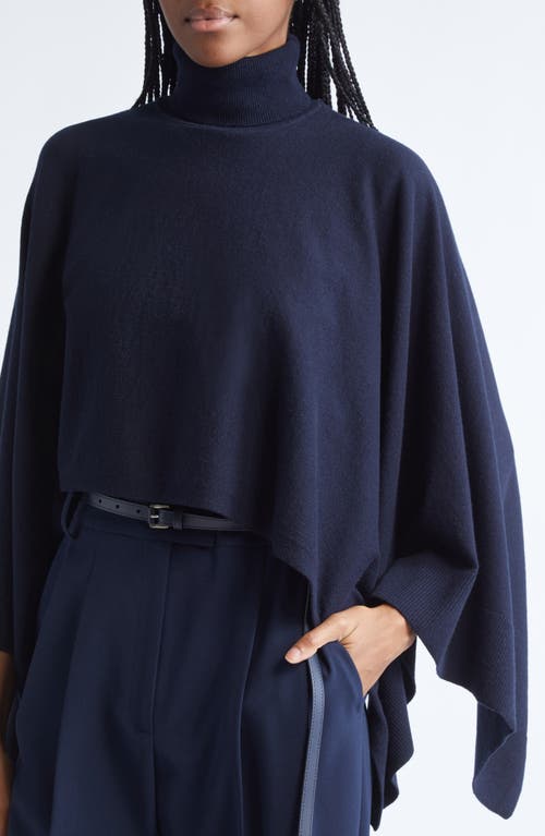 Michael Kors Collection Cashmere Turtleneck Poncho In Blue