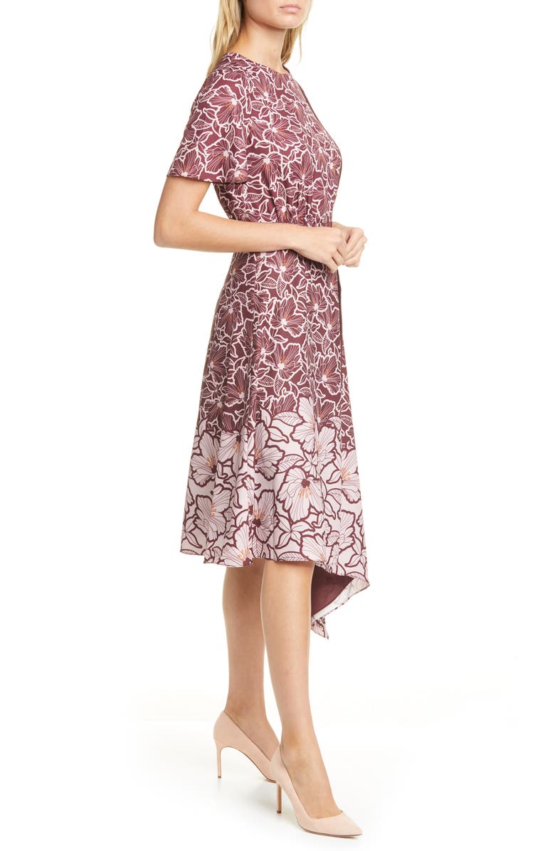 Ted Baker London Indigoo Amber Floral Asymmetrical Dress, Alternate, color,