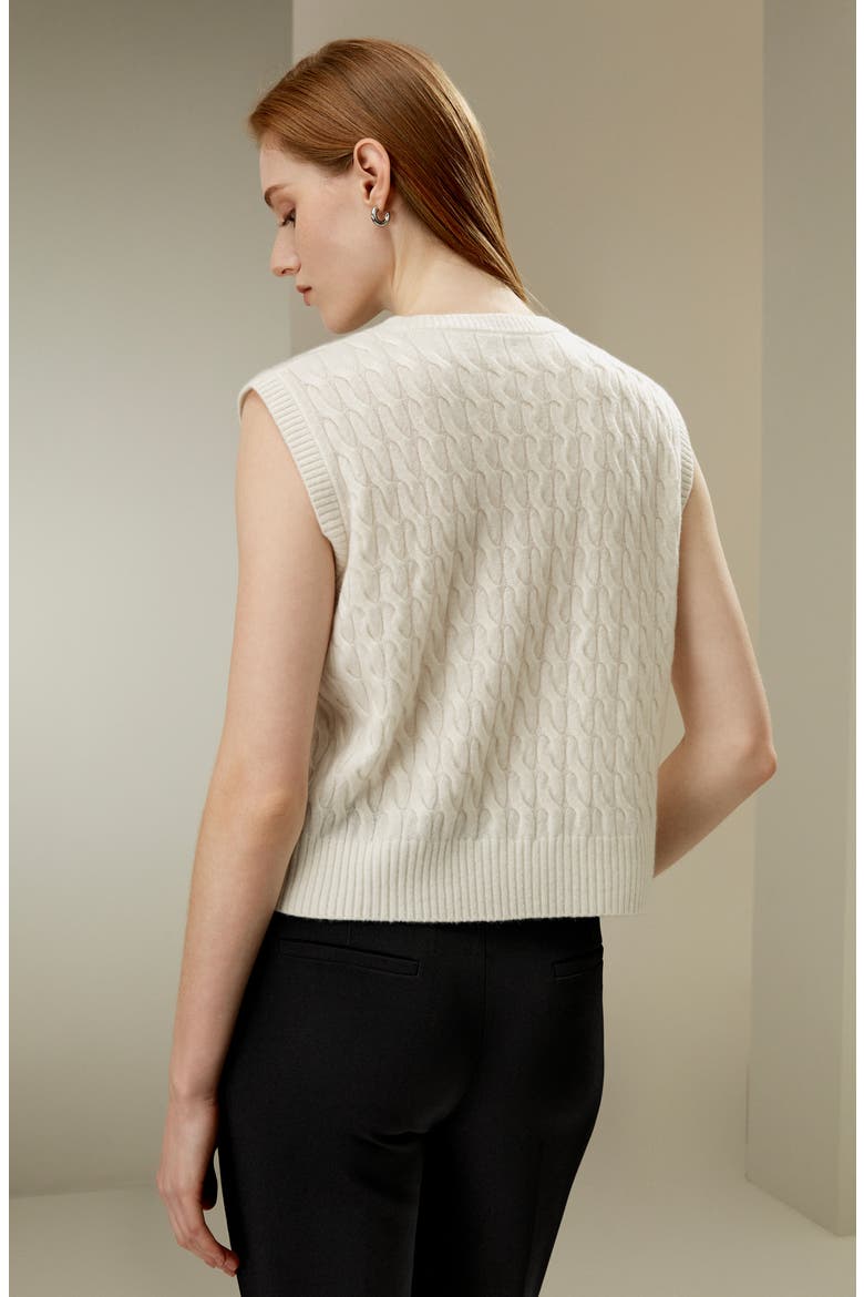 Women's Baby Cashmere Sweater Vest, Alternate, color, White