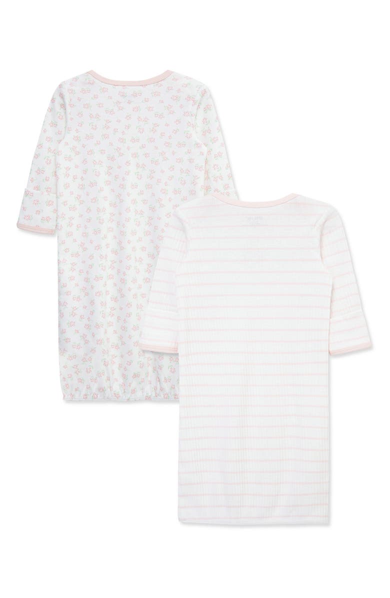 Little Me Pretty Pink 2-Pack Organic Cotton Gowns, Alternate, color, Pink