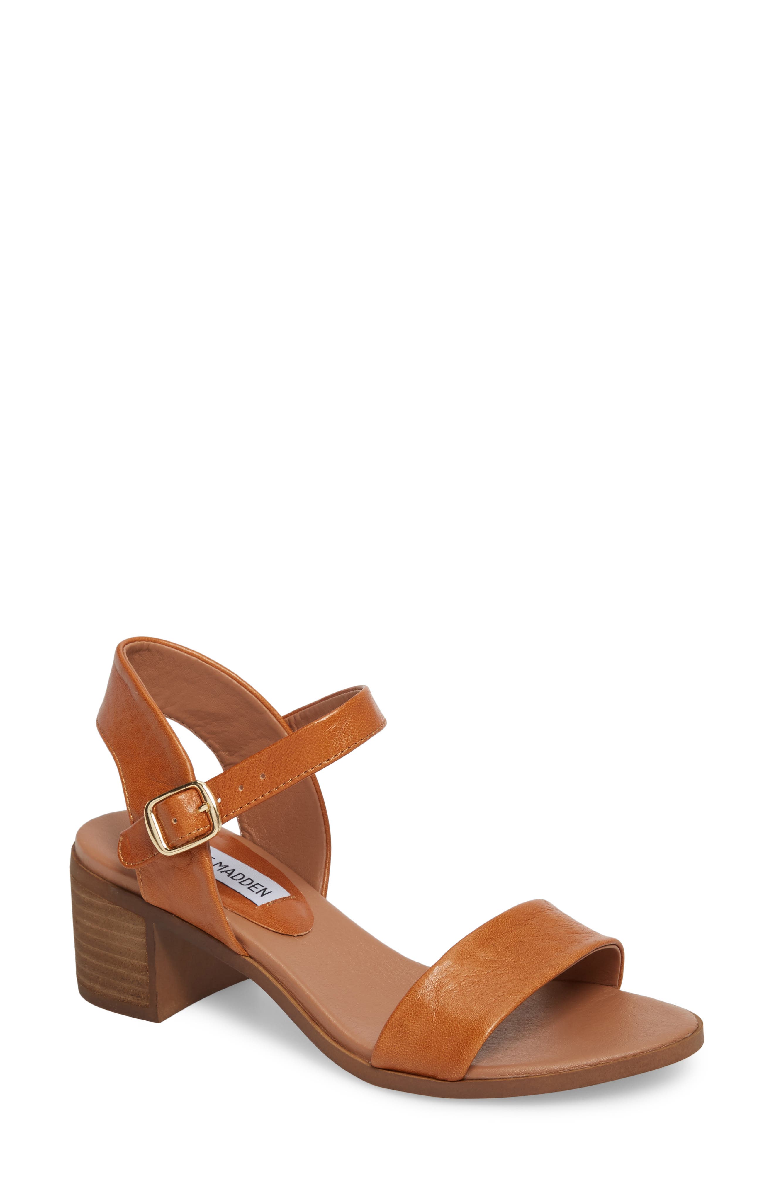 April Block Heel Sandal, Main, color, COGNAC LEATHER