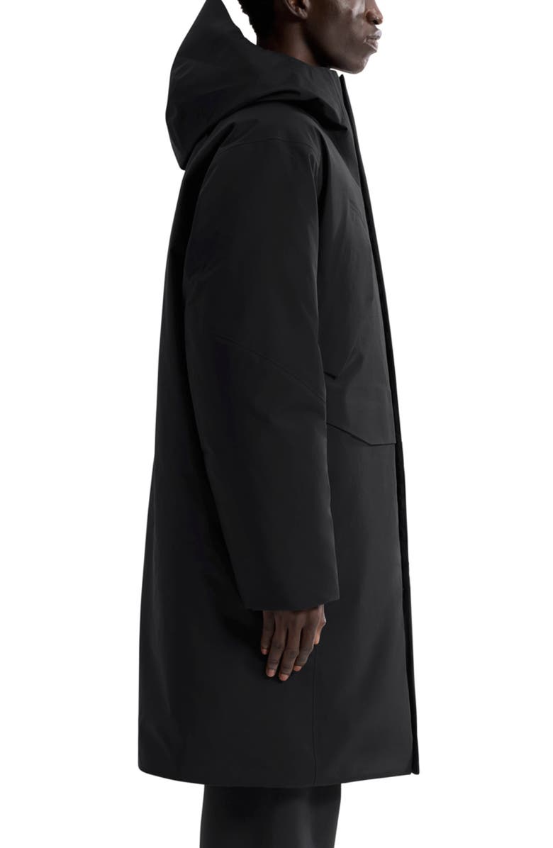 Veilance Sorin Hooded Waterproof Down Parka, Alternate, color, Black