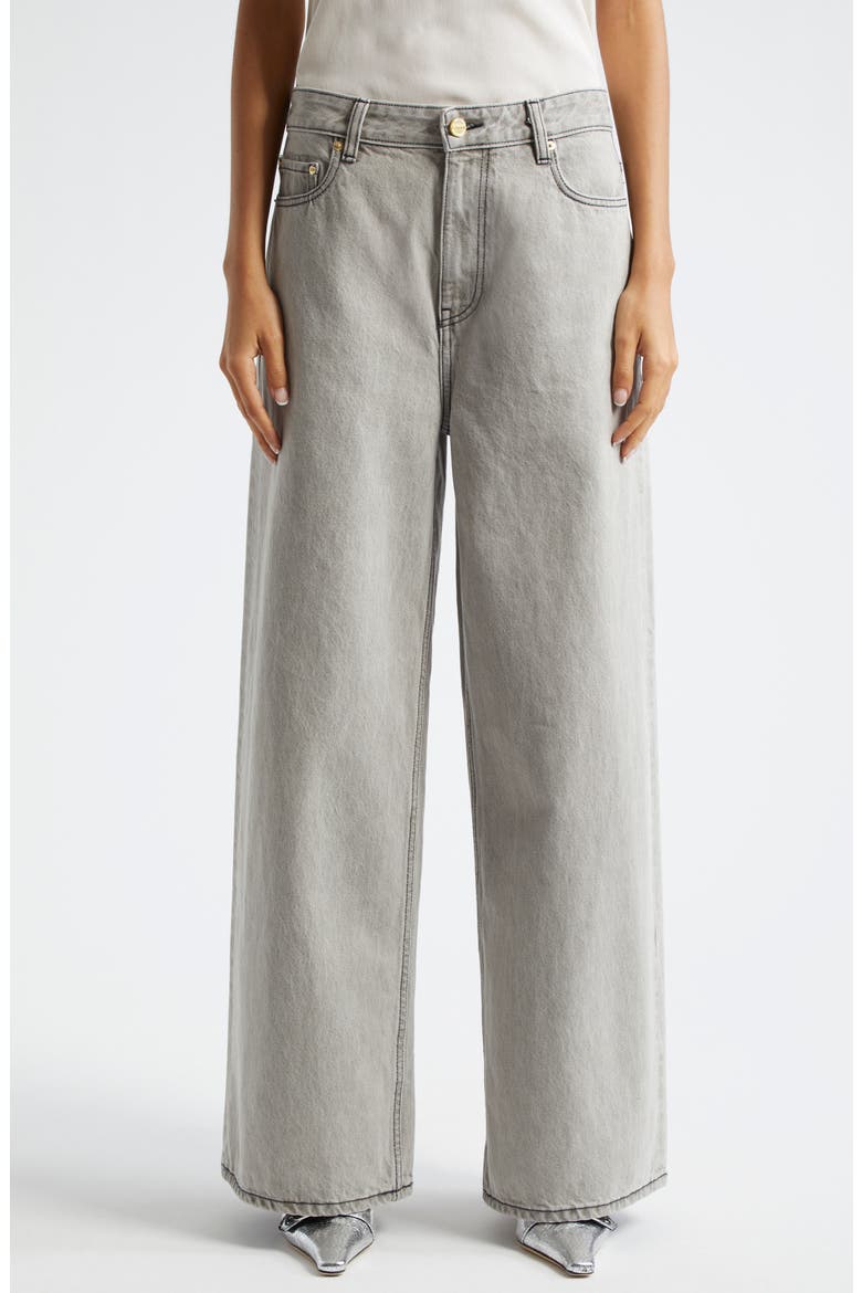 Future Apparel Wide Leg Jeans, Main, color, GRAY QUILL