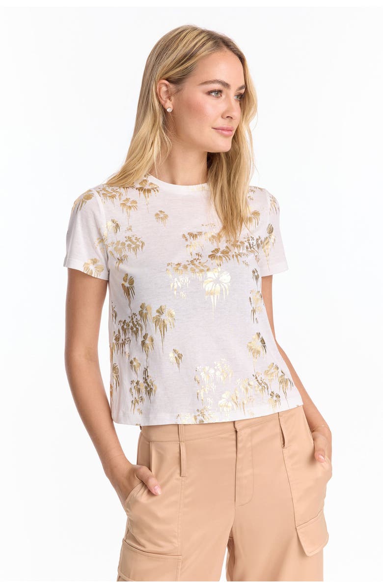 The Noli Shop Jardin Foil Tee, Main, color, White