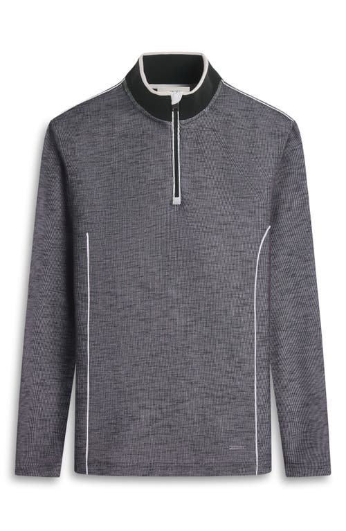 Bugatchi Quarter Zip Performance Pullover In Black
