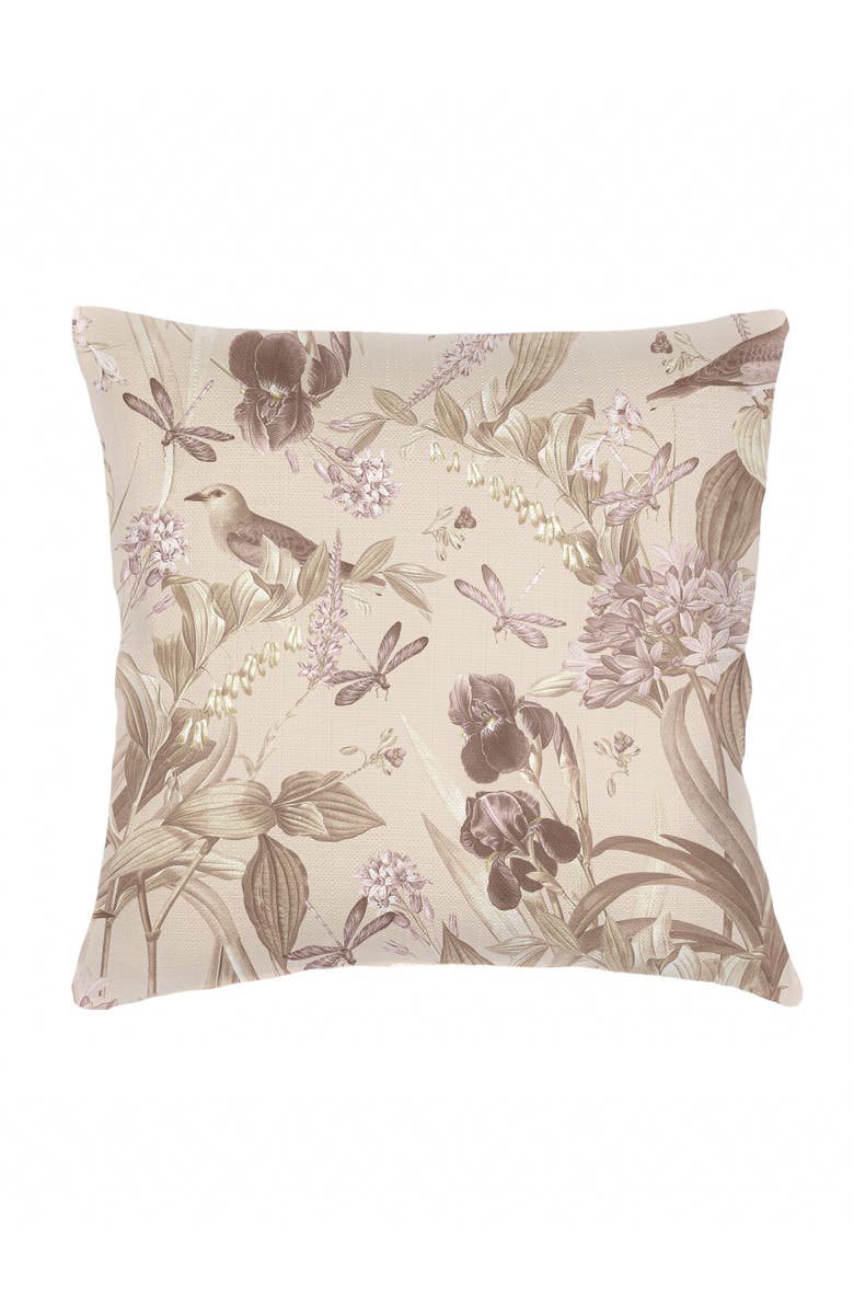 Anaya Tropical Paradise Beige Linen Euro Pillow 26x26 with Down Alternative Insert, Main, color, Beige