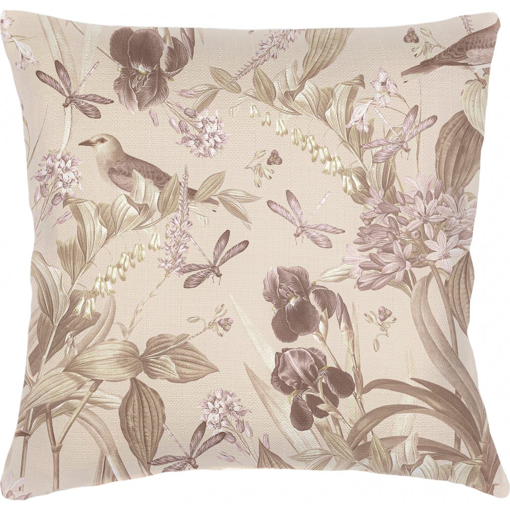 Anaya Tropical Paradise Linen Euro Pillow 26x26 With Down Insert In Beige
