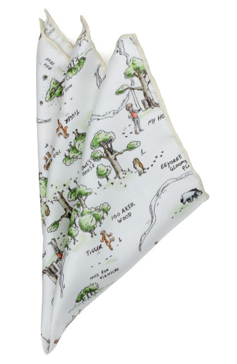 Winnie the Pooh Map Silk Pocket Square