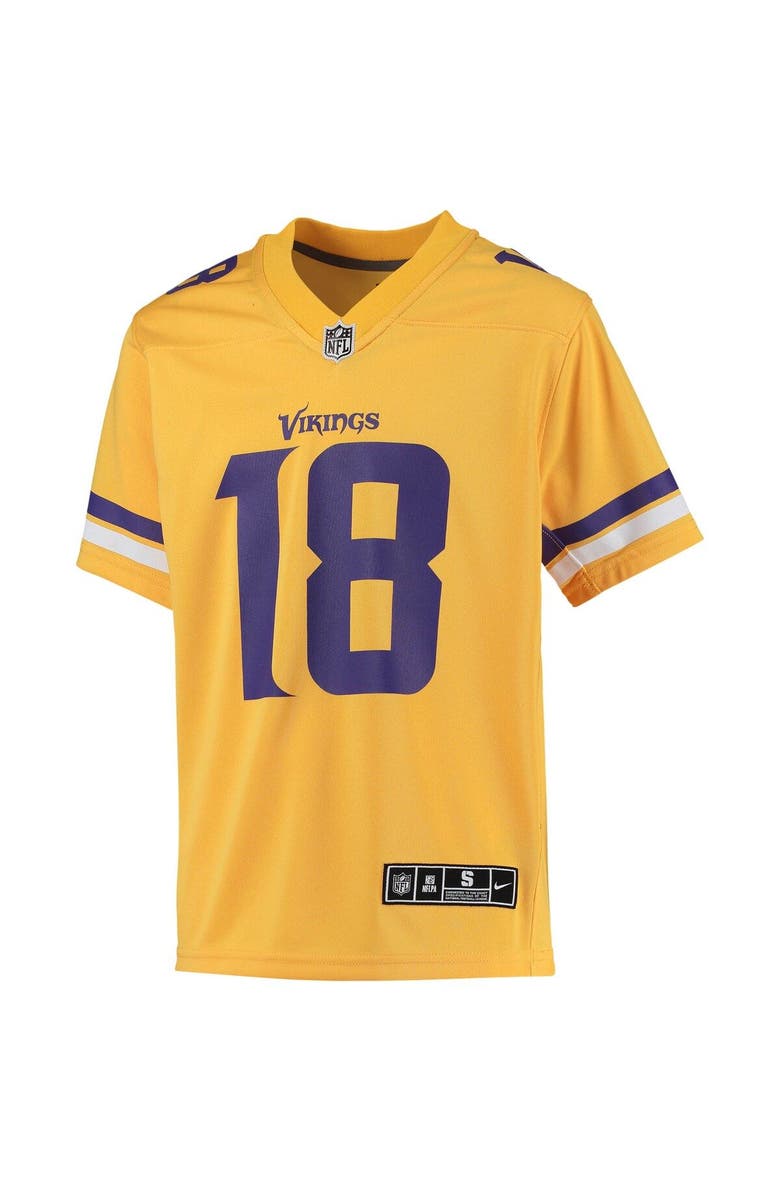 Nike Youth Nike Justin Jefferson Gold Minnesota Vikings Inverted Team Game Jersey, Alternate, color, 