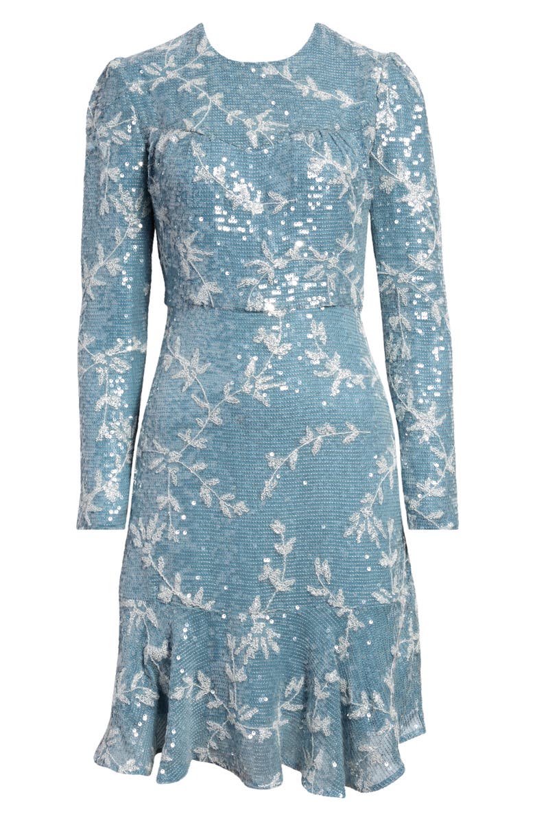Erdem Bette Sequin Vine Long Sleeve Dress, Alternate, color, 