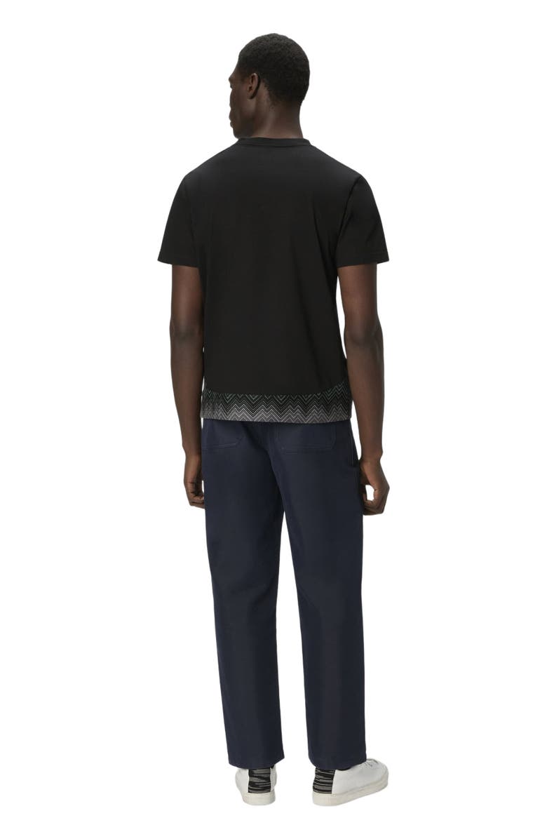 Missoni Short Sleeve T-shirt With Irregular Zigzag Insert, Alternate, color, Black