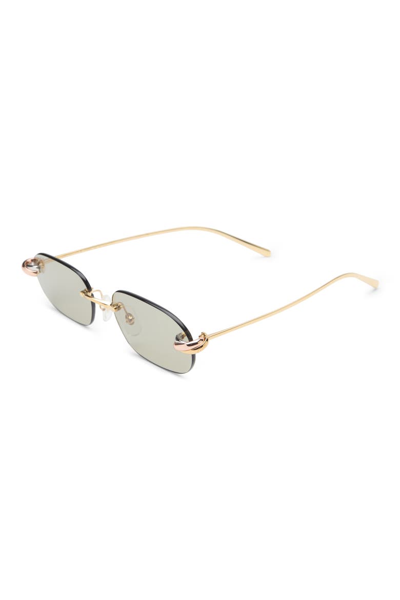 55mm Frameless Rectangular Sunglasses, Alternate, color, GOLD