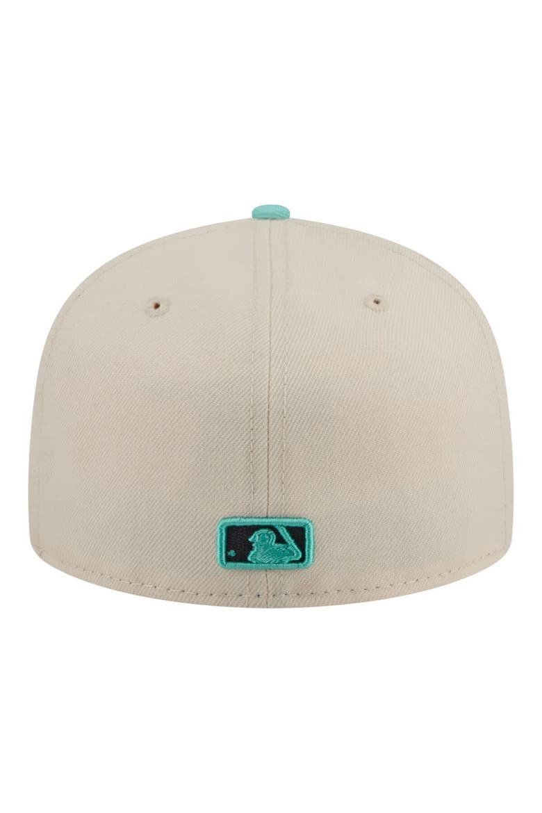 Men's New Era Light Beige/Turquoise Philadelphia Phillies Two-Tone Color Pack 59FIFTY Fitted Hat, Alternate, color, Light Beige
