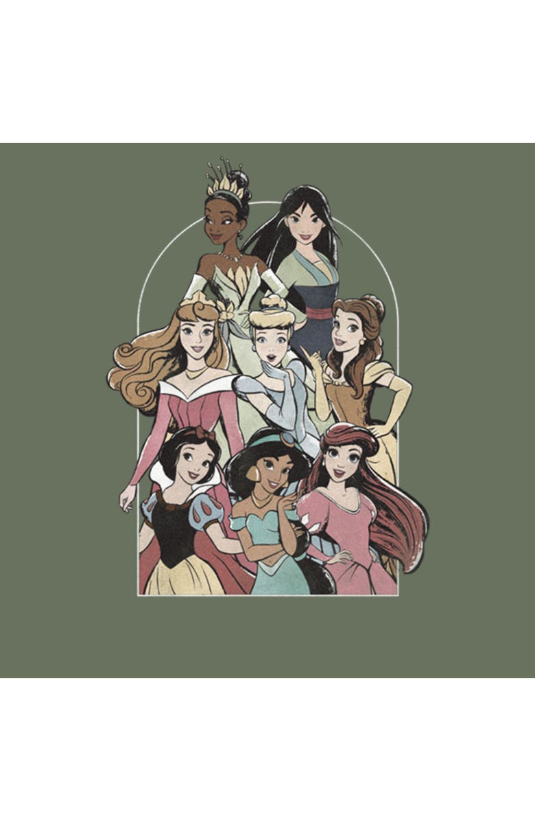 Disney Women's Disney Frame Princesses  Graphic T-Shirt, Alternate, color, Sage Green