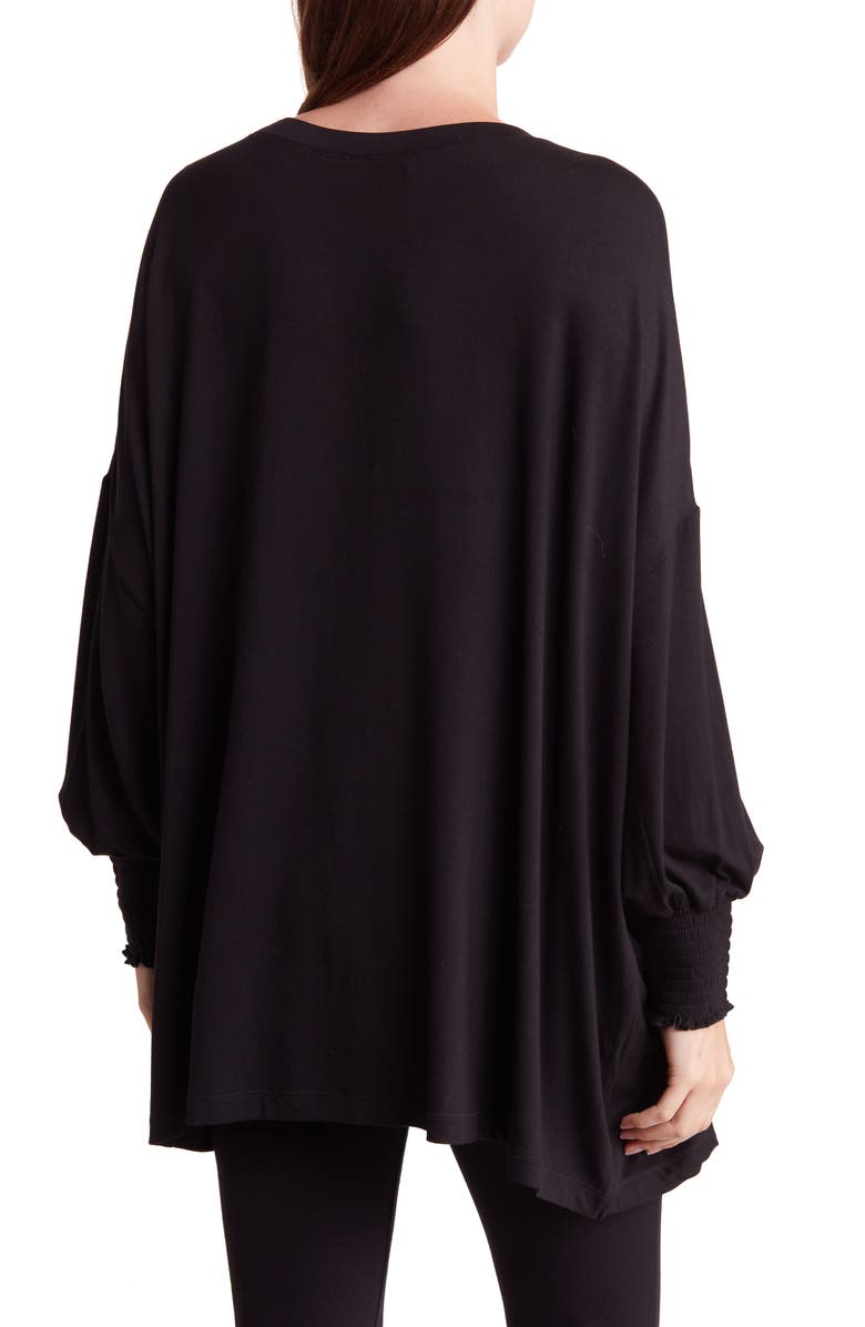 PATRIZIA LUCA Oversize Long Sleeve Twist Front Top, Alternate, color, 