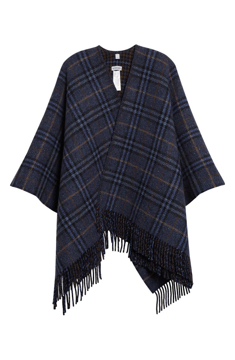 Burberry Houndstooth Check Cashmere & Wool Cape, Alternate, color,