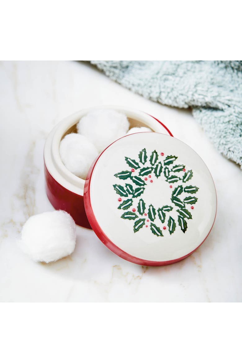 Tis The Season Ceramic Trinket Dish Decorative Christmas Tray, Alternate, color, Red