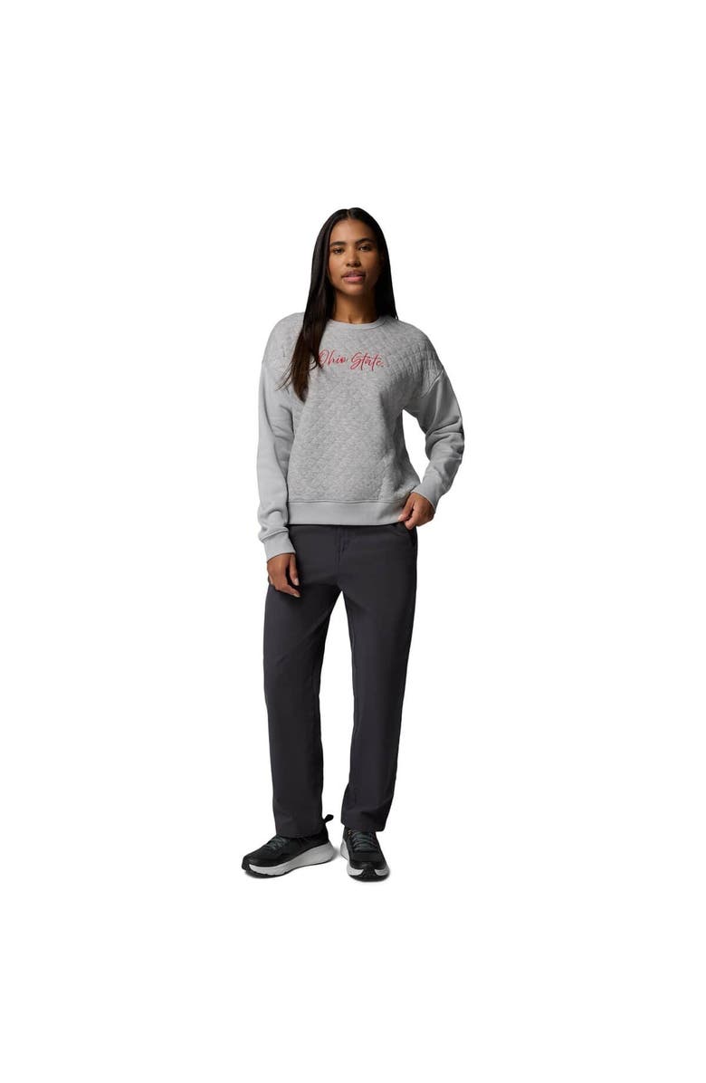 Columbia Women's Columbia Heather Gray Ohio State Buckeyes Collegiate Hart Mountain<sup>™</sup> Quilted Sweatshirt, Alternate, color, 
