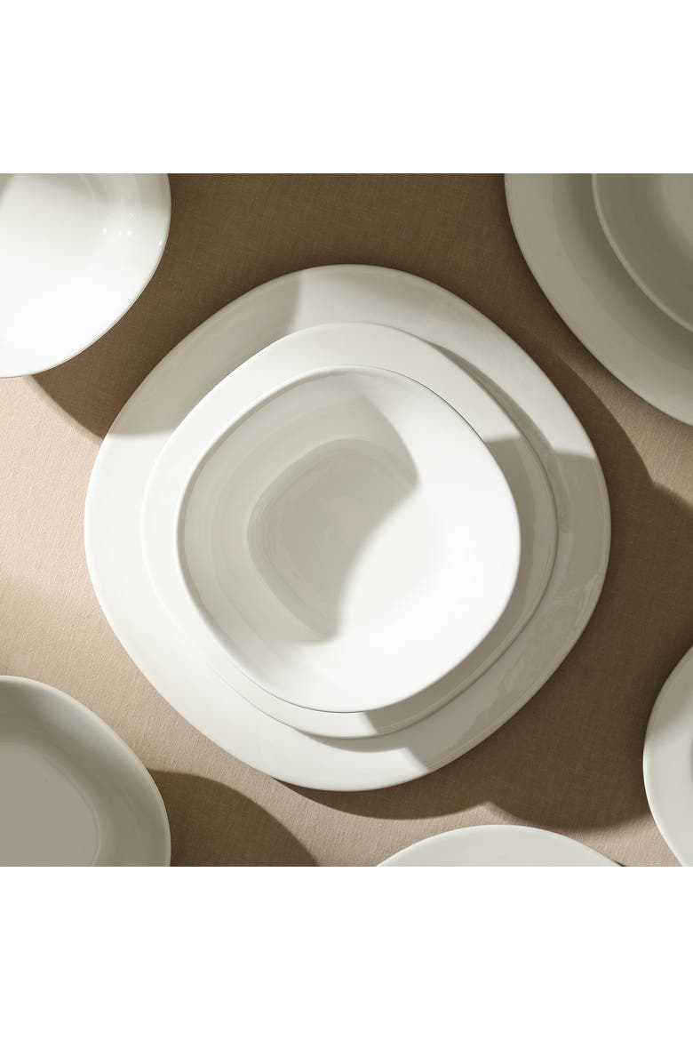 Quadro Porcelain 12-Piece Dinnerware Set, Alternate, color, White