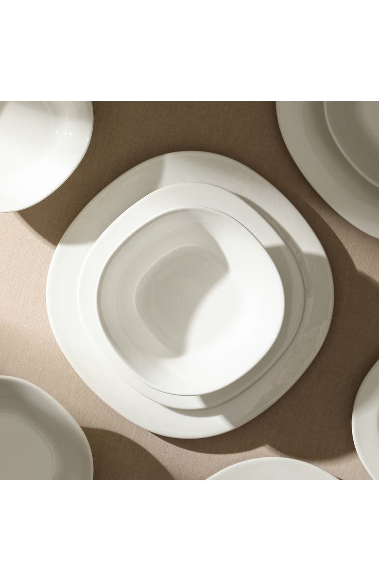 Stone Lain Quadro Porcelain 12-Piece Dinnerware Set, Alternate, color, White