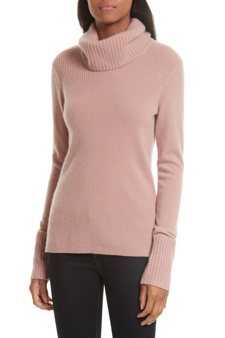 Asa Cashmere Turtleneck, Main, color, BLUSH PINK