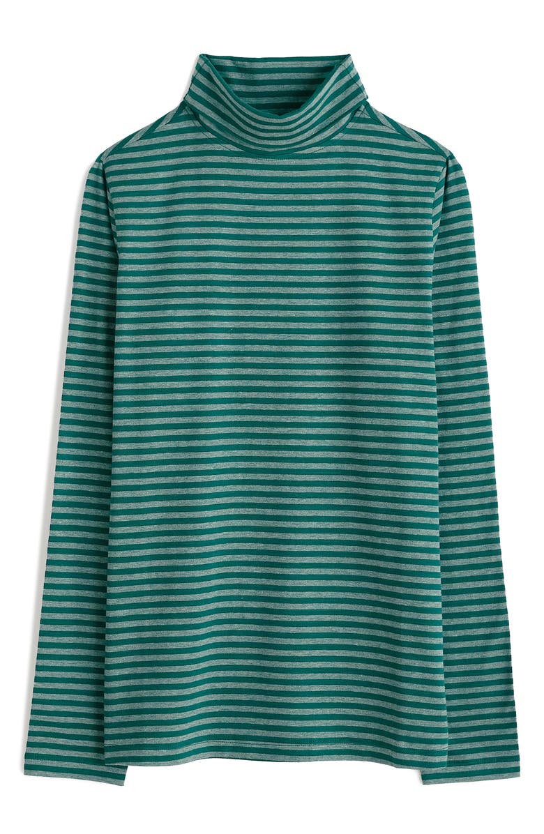 Seasalt Cornwall Landing Stripe Cotton Turtleneck, Alternate, color, Pellitras Verte
