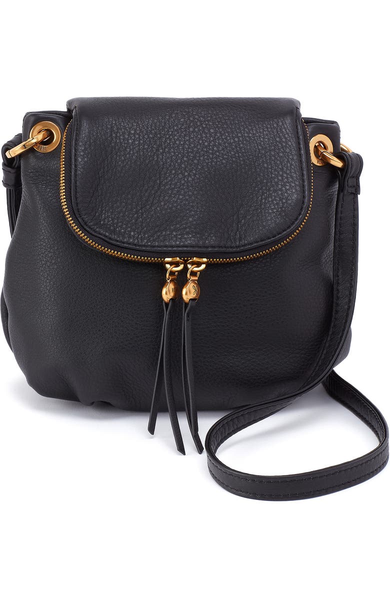 HOBO Fern Leather Crossbody Bag, Main, color, Black